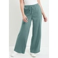thumbnail image 4 of June + Vie Women's Plus Size French Terry Wide-Leg Pant, 4 of 5