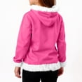 thumbnail image 6 of LTTVQM Christmas Hoodies for Girls Boys Happy Fleece Sherpa Lined Zip Up Santa Pullover Soft Long Sleeve Fashion Faux Fur Trim Furry Jacket Hot Pink 5-6 Years, 6 of 6