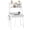 White, variant on KATHY&BOB Freestanding Ladder Desk with Power Outlets, 2 Tier Shelves Home Office Study Desk with Fabric Drawers & Side Bag, Modern Vanity Makeup Desk, Computer Gaming Station, Brown