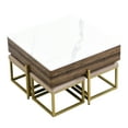 thumbnail image 6 of Modern Square Lift-top Coffee Table With Storage And 4 Ottomans In White & Walnut. Smooth Function. Generous Hidden Storage. Multi-purpose Ottomans. Chic White/walnut Look. Build Walnut Convenient, 6 of 7