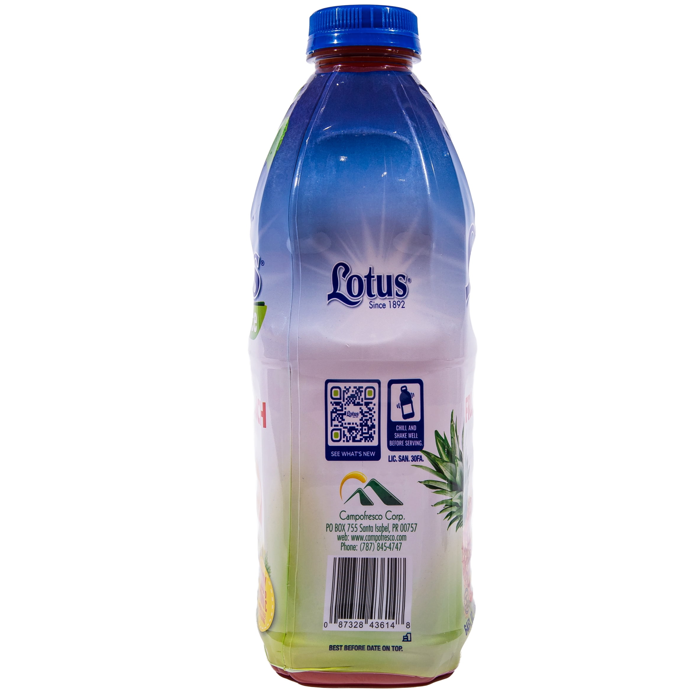 Lotus Fruit Punch 100% Juice, From Concentrate, 100% Vitamin C, Plastic Bottle 64 fl oz