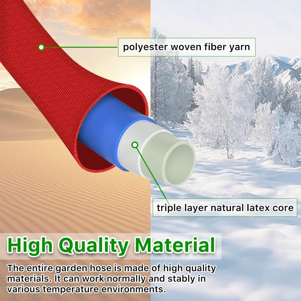 75FT Garden Hose with 3/4" Fittings, Lightweight  Water Pipe for Lawn Car Watering Plants