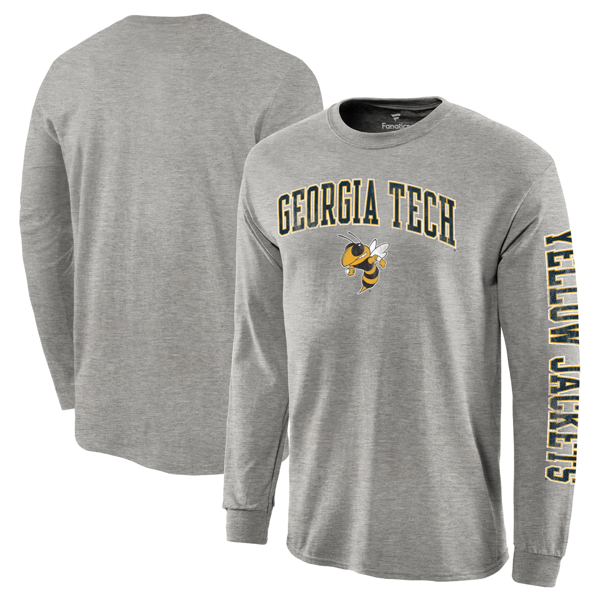 Top of the World NCAA Mens Tri-Blend Long Sleeve Gray Heather Distressed Mascot Arch T 