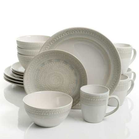 UPC 085081473516 product image for Gibson Elite Amberdale 16 Piece Stoneware Dinnerware Set in Cream | upcitemdb.com