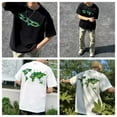 thumbnail image 7 of Unisex Summer 3D Embroidered T Shirt Good Logo Colorful Plant Embroidery Moisture Wicking Daily Wear, White, L, 7 of 7
