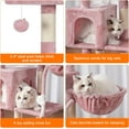 thumbnail image 6 of Cat Tree with Toy, Cat Tower condo for Indoor Cats, Cat House with Padded Plush Perch, Cozy Hammock and Sisal Scratching Posts,Skin Pink, 6 of 14