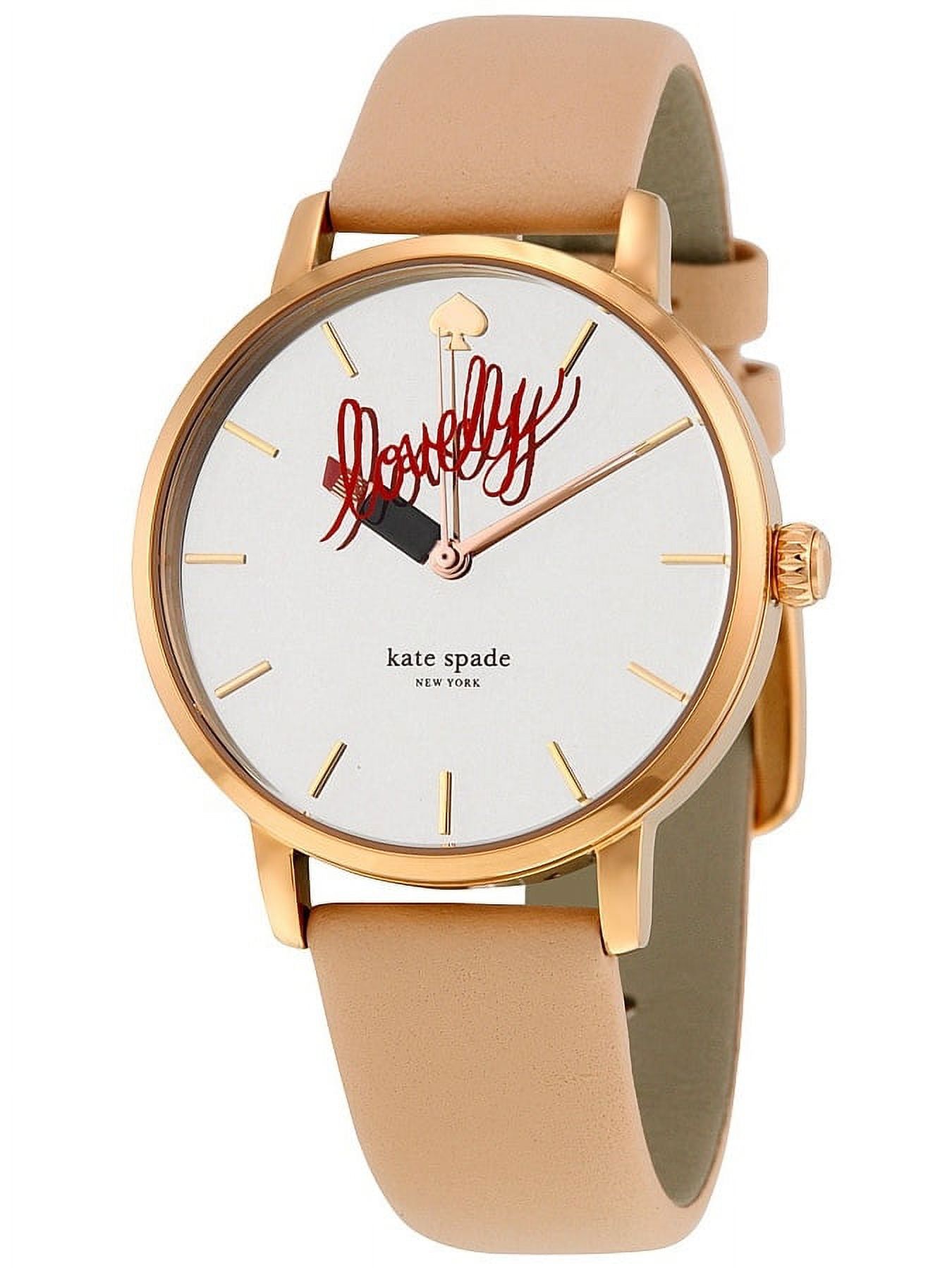 EUC RARE kate spade Rose Gold Case Navy Mother-of-Pearl Dial Watch Monterey Kate Spade Monterey Two-Tone Pink Acetate Watch 38mm main image 4