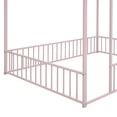 thumbnail image 7 of Tcbosik House Shaped Floor Bed with Fence, Full Size Metal Bed Frame, No Box Spring Needed, Pink, 7 of 7