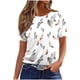thumbnail image 1 of Tops de Cuello Redondo para las Mujeres de Manga Corta Impresa Casual, Camiseta de Moda para Uso Diario Y de Fiesta, 1 of 7