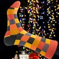 thumbnail image 3 of Orange and Brown Square Checkered Pattern Socks (Adult Large - Men's Shoe Sizes 8-12), 3 of 3