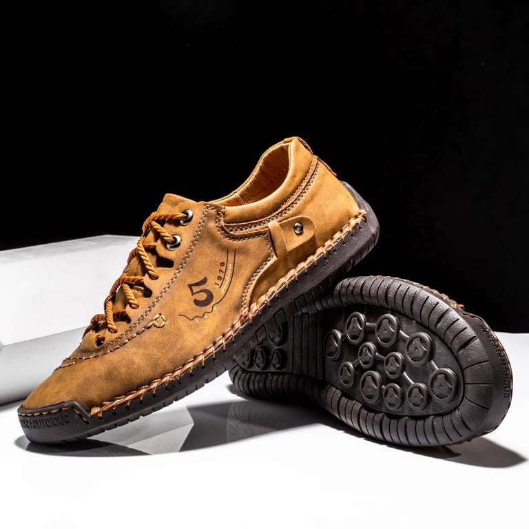 FLYLAND Leather Casual Handmade Lac-up Comfortable Walking Shoe Amazon.com | FLYLAND Men main image 4
