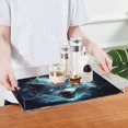 thumbnail image 4 of WOBOGO Acrylic Serving Trays 15.7x11.8 Inch Spill Proof Clear Decorative Organizer with Handle Show Ferocity Wolf, 4 of 7