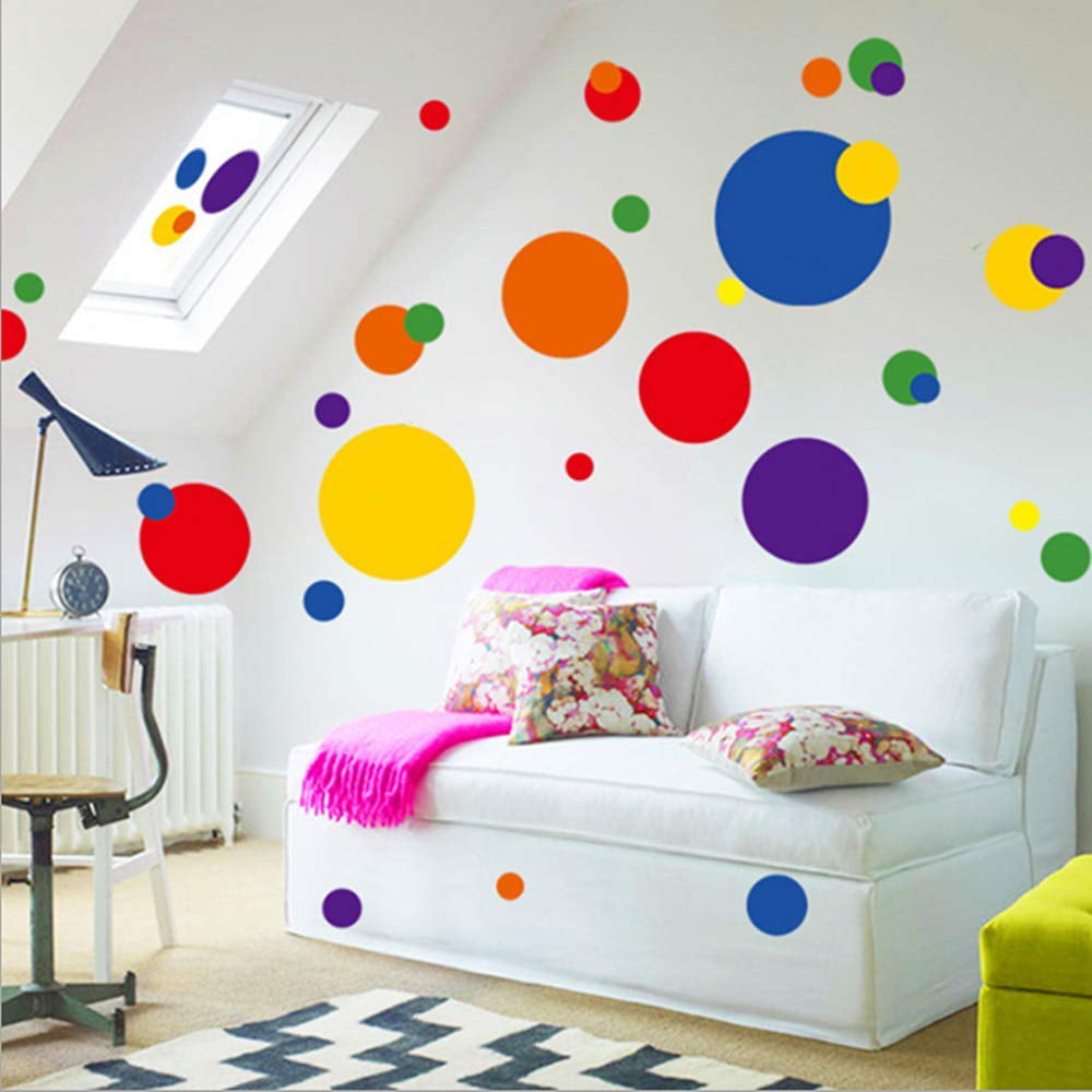 Gold 264 Pieces Polka Dot Wall Decals Dot Wall Stickers for Girls Bedroom Living Room Nursery Kids Bedroom Classroom Decor 