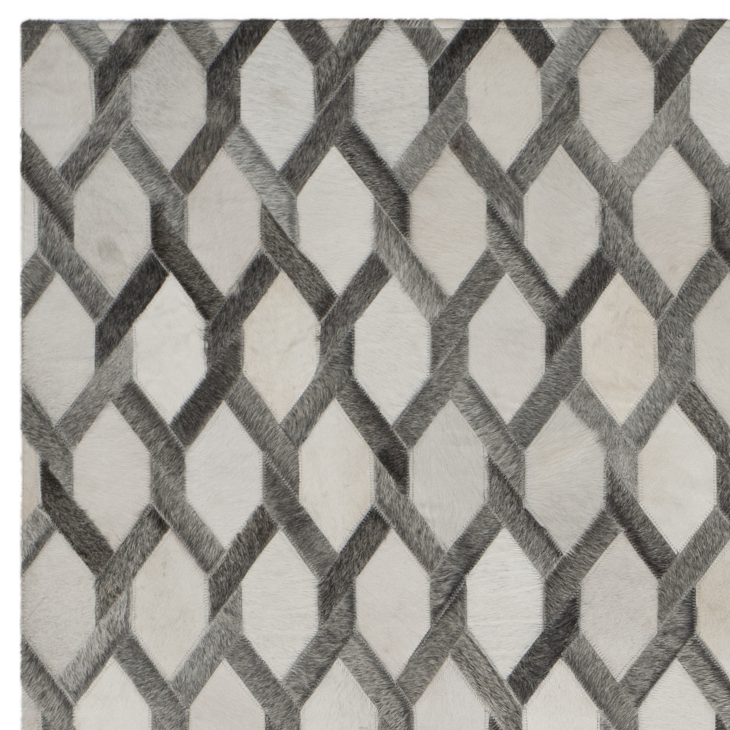 SAFAVIEH Studio Leather Merton Geometric Area Rug, Ivory/Grey, 5' x 8'