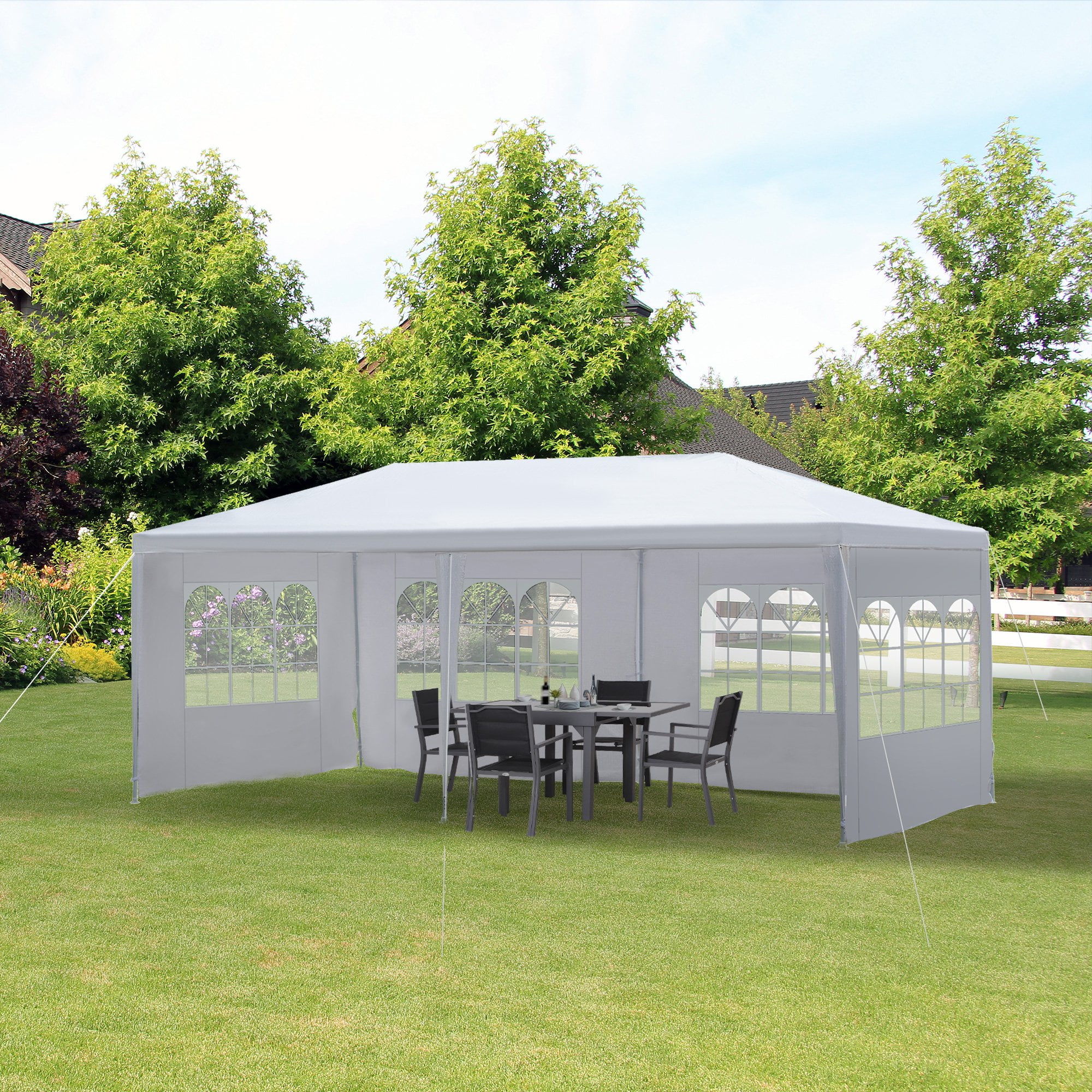 10' x 20' Gazebo Canopy Party Tent with 4 Removable Window Side Walls
