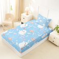 thumbnail image 4 of Homewish Sky Halloween Ghost Twin Sheets,Cute Pink Heart Candy Print Bedding,Baby Blue,3pcs,1 Fitted Sheet and 1 Pillowcase, 4 of 6
