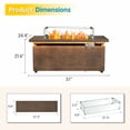 thumbnail image 6 of 51 in. Propane Rectangular Fire Pit Table with LED Light, 50,000 BTU Coating Steel Tabletop Fire Pit (Brown Wood Grain), 6 of 8