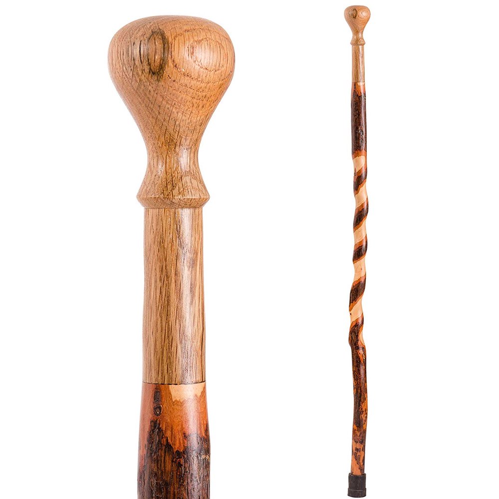 Brazos 37" Twisted Hickory Turned Knob Walking Cane
