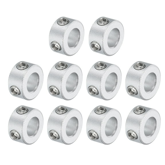 10 Packs Set Screw Collars 6mm Bore, Aluminum Shaft Collars, 12mm OD and 6mm Thickness, Set Screw Clamp Collar