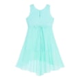 thumbnail image 4 of YEAHDOR Kids Girls Sleeveless Sparkly Rhinestone Summer Dress High-Low Hem Glittery Birthday Party Dress Mint Green 10, 4 of 7