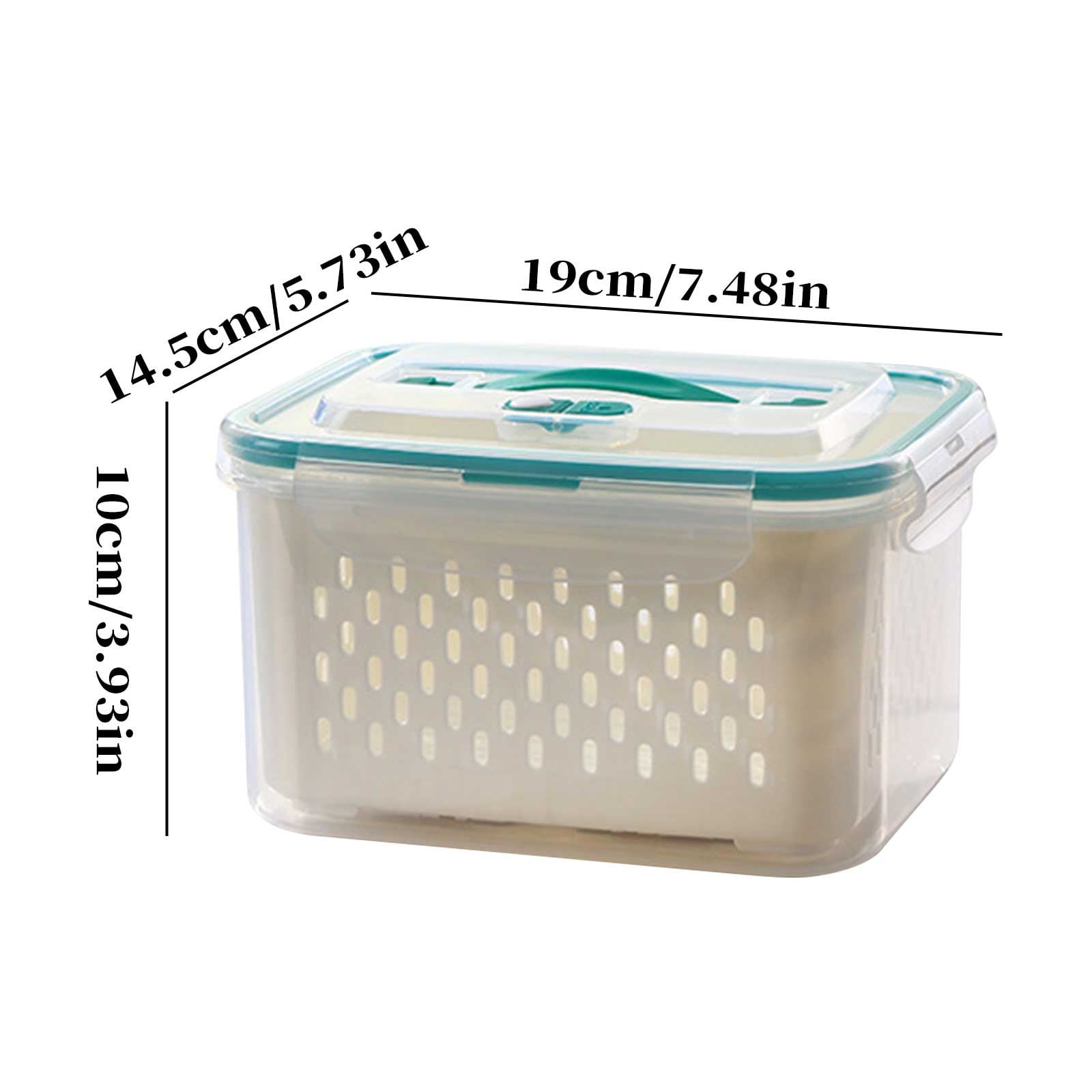 Refrigerator Food Storage Container Kitchen Multi Layer Plastic Organizer with Lid Portable Produce Keeper Set of 1