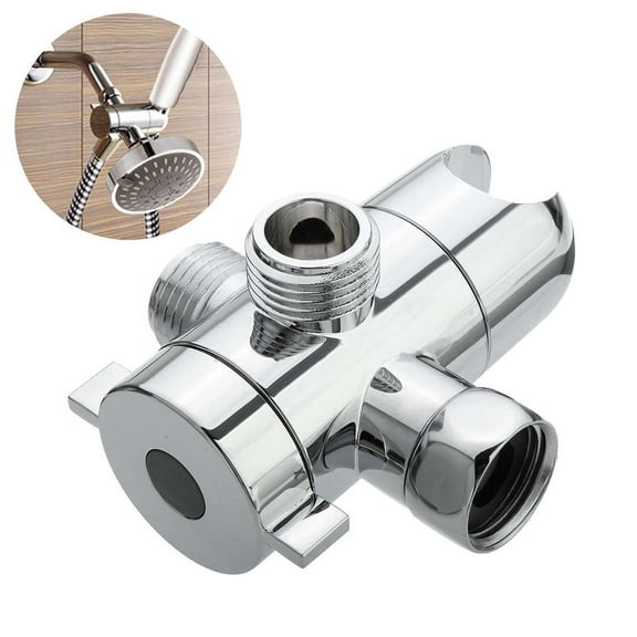 Spencer 3-Way Shower Head Diverter Valve Bathroom G1/2" T-adapter Shower Arm Diverter Valve with Adjustable Handshower Mount, Universal Shower Head Diverter Replacement