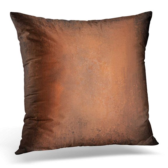 ECCOT Hammered Abstract Orange Brown with Vintage Grunge Design Warm Autumn Copper with Black Border for Dirty Pillowcase Pillow Cover Cushion Case 18x18 inch