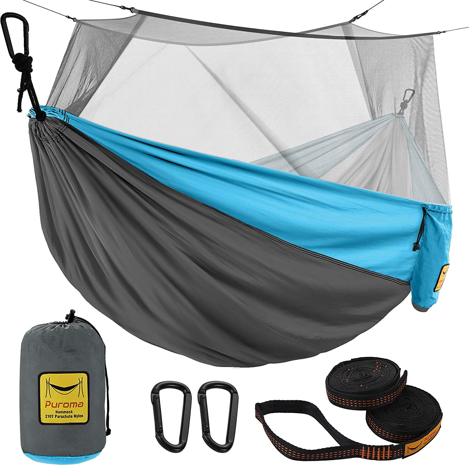 Camping Hammock,Single Portable Hammock Nylon Parachute with 2 Tree Straps,Ultra-Lightweight Suitable for Outdoor,Indoor,Camping,Hiking,Backpacking,Beach 