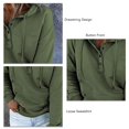 thumbnail image 4 of Women Drawstring Button Neck Hooded Sweatshirt Long Sleeve Pure Color Hoodies Pullover, 4 of 5