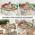 thumbnail image 7 of Colorful Tie Dye Pattern Round Fitted Tablecloth with Elastic Edge,Dining Table Cover Waterproof,Outdoor Round Tablecloth for Camping,Dining,Indoor and Outdoor, 7 of 7