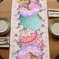 thumbnail image 5 of Table Runners 90 Inches Long Dress Scarves, Vintage Easter Farmhouse Coffee/Dining/Kitchen Table Runner for Living Room, Colorful Floral Eggs Bunny Pink Plaid Rustic 13x90 Inch, 5 of 9