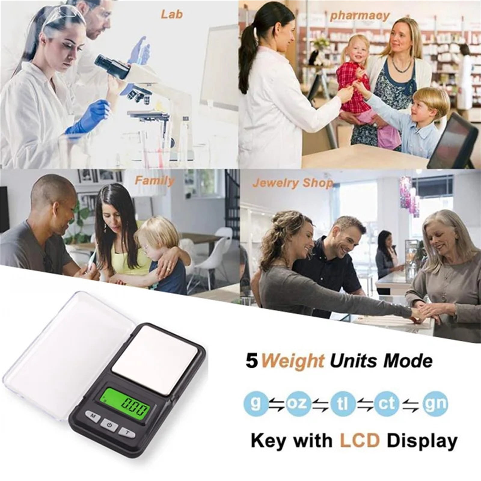 500g/0.01g Mini Pocket Digital Scale High Precision Accurate Electronic Jewelry Gold Weight Scales Gram Food Kitchen Balance