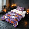 thumbnail image 2 of Homewish Halloween Ghost Pumpkin Twin Comforter Sets, Spider Web Bedding Set, Purple Orange Black, Pumpkin Bat Reversible, 2pcs 1 Comforter and 1 Pillowcase, 2 of 5