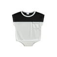 thumbnail image 2 of Aojekbee Infant Baby Boy Summer Jumpsuit Contrast Color Round Neck Cap Sleeve Pocket Romper, 2 of 9