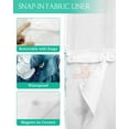 thumbnail image 3 of No Hook Shower Curtain with Snap-in Liner, Octopus Coastal Waterproof Fabric Bathroom Curtains, Summer Beach Ocean Coral Starfish Bath Curtains & Mesh Top Window Stand Up Stall 36"x72", 3 of 6