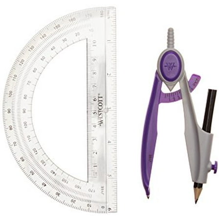Westcott 2 Piece Compass And Protractor Assorted Colors Walmart