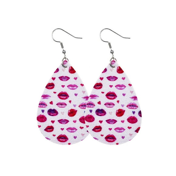 Pisexur Stud Earrings for Mom Girls Valentine's Day Earrings Heart Love Red Lips Double Sided Printed Earrings Earrings for Women Mothers Day Gifts
