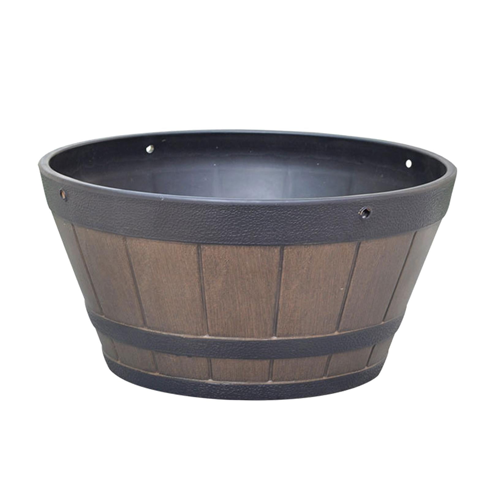 Large Wooden Bucket Barrel Planters Rustic Flower Planters Pots Boxes