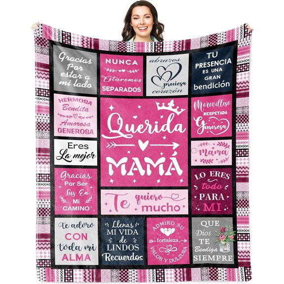Regalos para Mama Dia De Las Madres Blankets 50"X60", Mothers Day/Birthday Gifts for Mom, Mom Gifts from Daughters/Sons, Great Mom Gifts/Blanket, Best Mom Ever Gifts, Mama Gifts, Gift for Mom