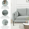 thumbnail image 4 of Euroco 56" Modern Sofa Loveseat Linen Fabric Couch for Living Room, Apartment, Gray, 4 of 8