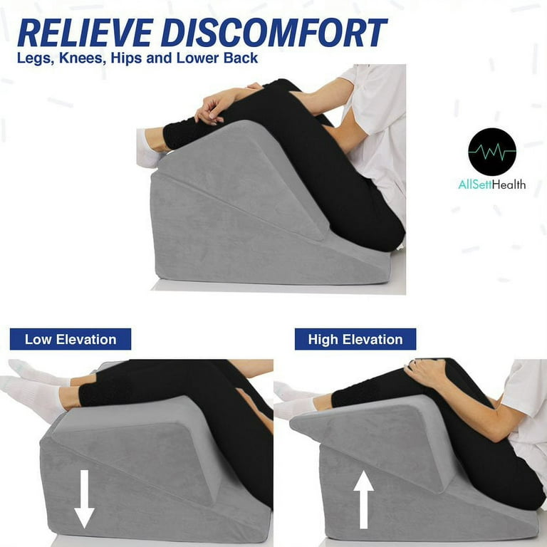 AllSettHealth Bed Wedge Pillow For Sleeping – 2 Separate Memory Foam  Incline Cushions, System for Legs, Knees and Back Support Pillow | Acid  Reflux,