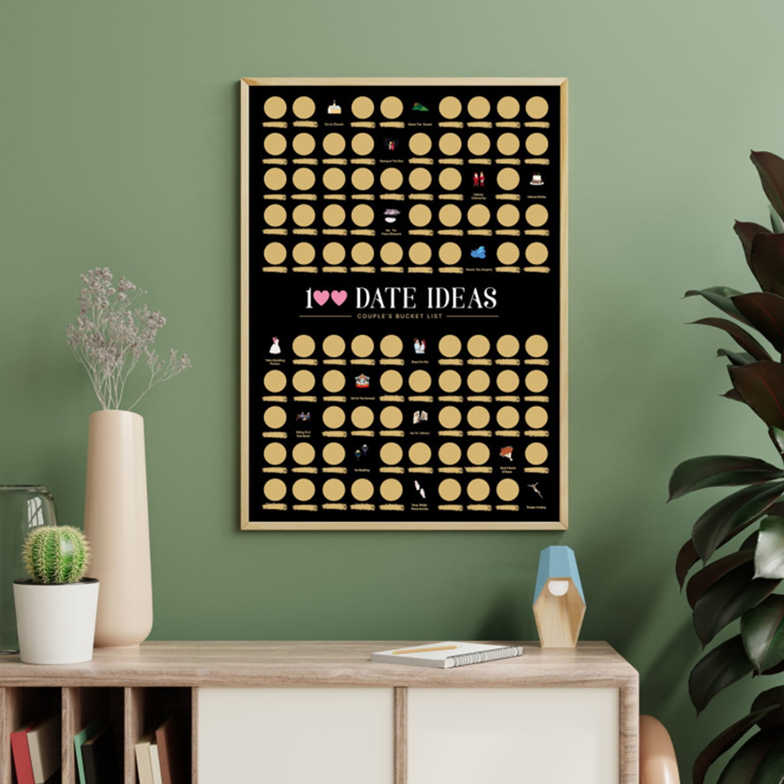 KEUSN 100 Dates Ideas Scratch Off Poster Engagement Gifts For Her Date  Night Anniversary For Couples Birthday Gifts For Women Wedding Gifts Matching  Couples Stuff 