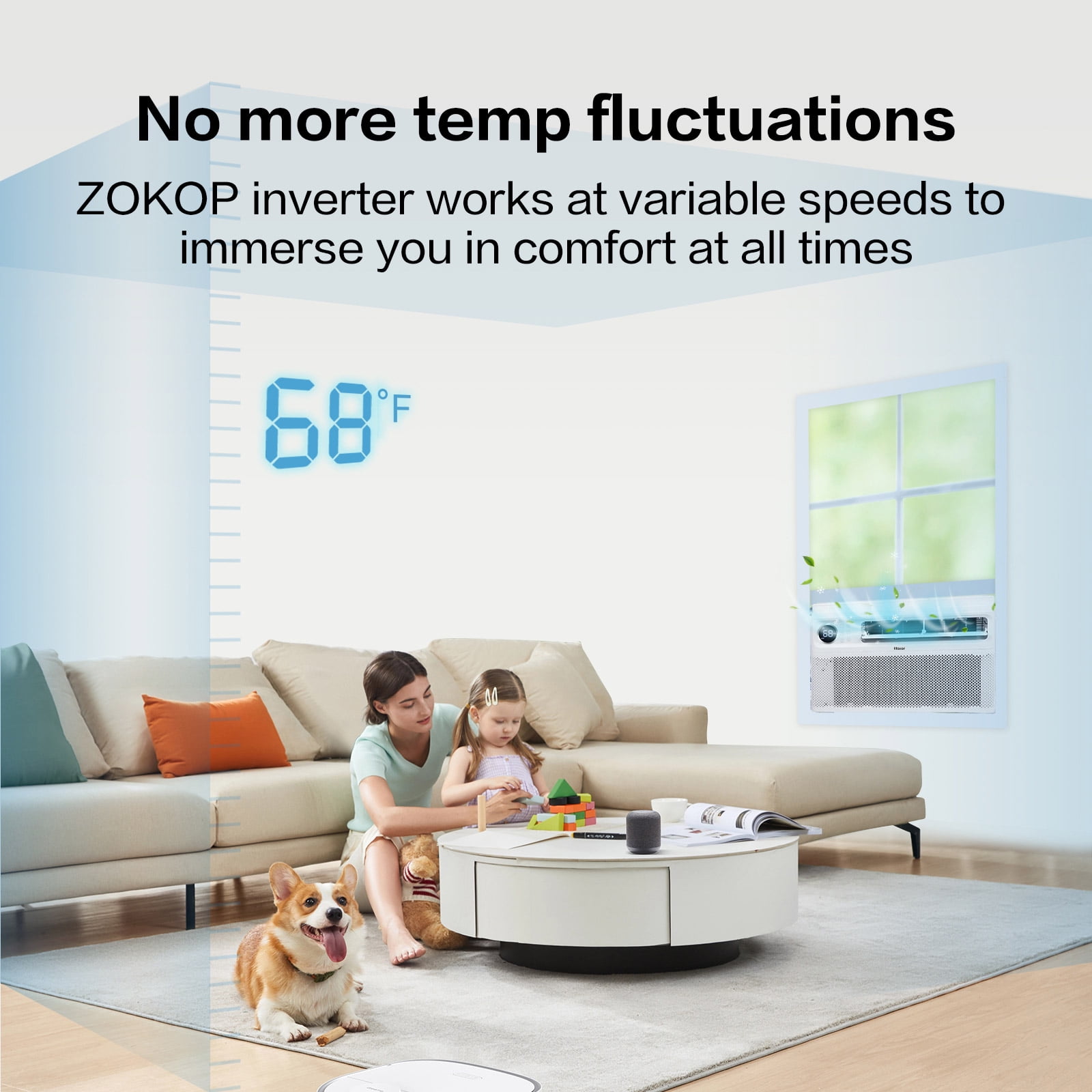 Ktaxon Energy Star 12000 BTU Inverter Window Air Conditioner, Energy-Saving Window AC Unit with APP & Voice Control, Ultra Quiet & Easy Installtion Design, Work with Alexa/Google Assistant