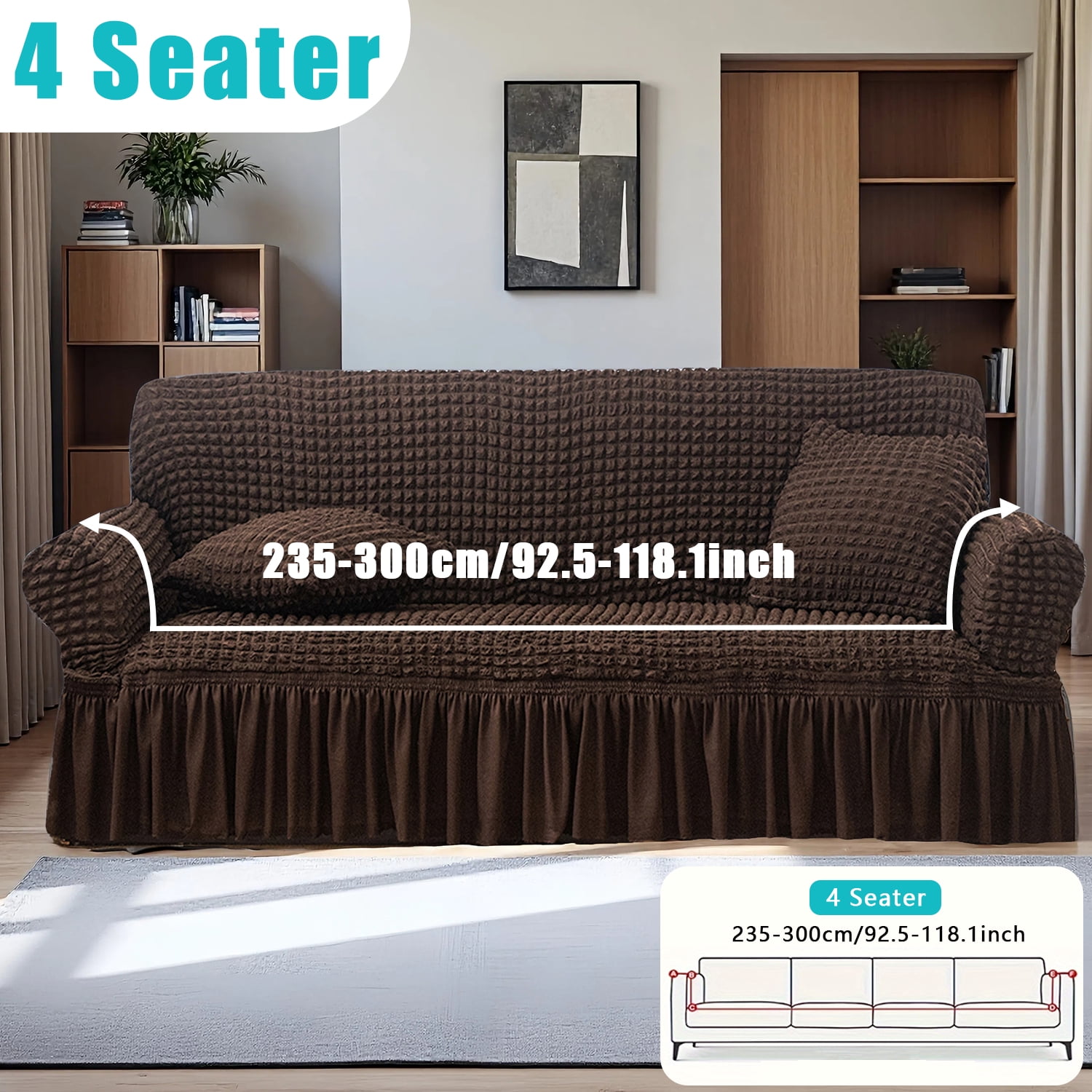 Non-slip Sofa Cover, Reusable Dust-Proof Protector for 1-4 Seater Couches, Indoor & Outdoor Use Weather Resistant Cushions