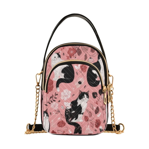 DIXRUYEE Cross Body Shoulder Handbags Bags Fashion Blossom Cat Tapestry Pattern