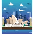 thumbnail image 3 of Aussie Duvet Cover Set, Sidney Opera House and Bridge Cartoon Traveling Themed Illustration, Decorative 3 Piece Bedding Set with 2 Pillow Shams, Calking Size, Sea Blue and Multicolor, by Ambesonne, 3 of 3