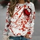 thumbnail image 2 of Sudadera Para Mujer Cuello Redondo Sudadera de Gran Tamaño Cosplay Impreso Manga Larga Cuello Redondo Casual Pullover Tops Estampado de Sangre Personalizado Sin Capucha Odeerbi ODB136909, 2 of 5