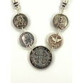 thumbnail image 2 of Vintage Necklace of St. Benedict, Virgin Mary, Sacred Heart of Jesus, Holy Spirit and Guardian Angel - Handmade Jewelry with Genuine Leather Strap by Graciela's Collection, 2 of 11