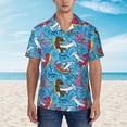 thumbnail image 2 of Balery Sharks Summer Camisas hawaianas de manga corta para hombre, camisas playeras de corte holgado, camisas de vacaciones con botones,X-Large, 2 of 7
