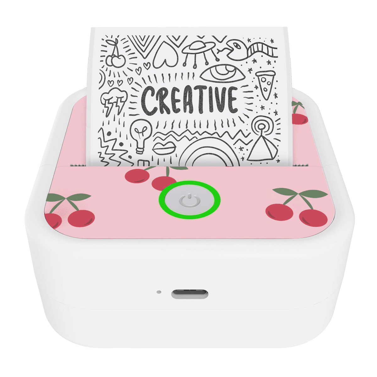 Core Innovations CTP500CH Wireless Mini Portable Inkless Thermal Printer & Label Maker + Paper, Android & iOS (Cherry)